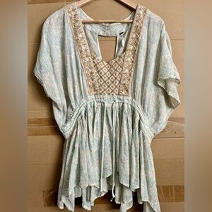 Free People Gauzy Open Back Top